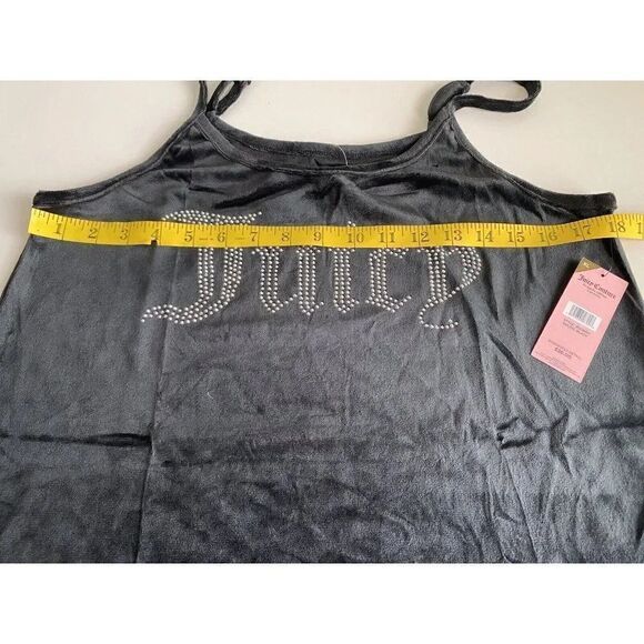 Juicy Couture Pj Set Women’s XL Black Velvet Shorts Lounge JC5285A Rhinestones - Picture 6 of 10